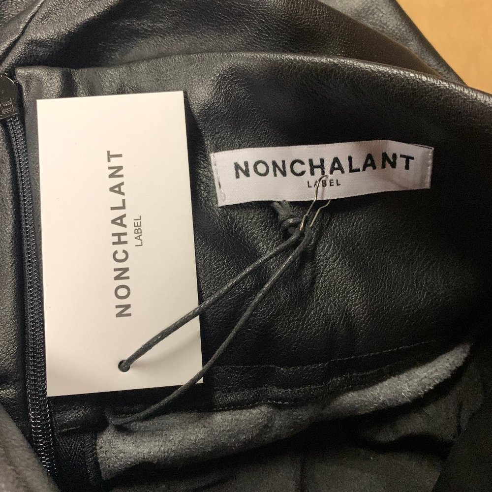 - NEW NONChalant Label Phoenix Vegan Leather Tuxedo Pant Black BX2 - Picture 7 of 8